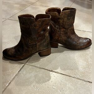 Diba Distressed Brown Ankle Booties